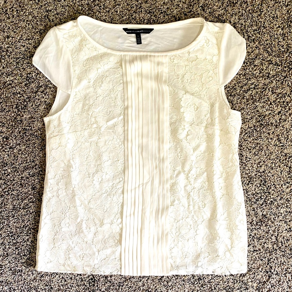 WHBM cap sleeve blouse size L